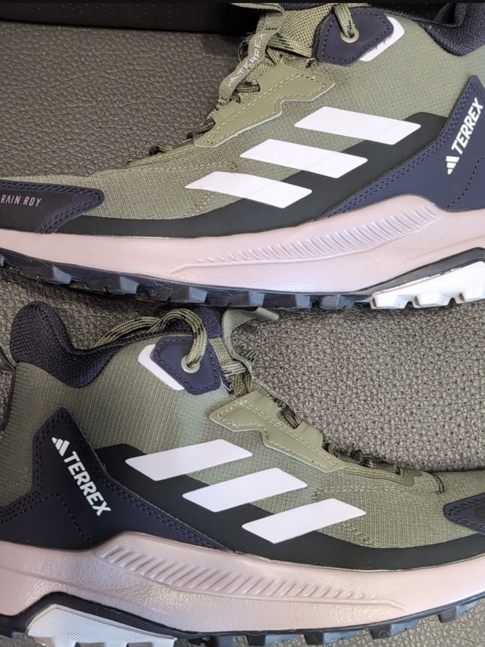 Adidas Terrex Rain.Ready Olive Green and White Trail Sneakers